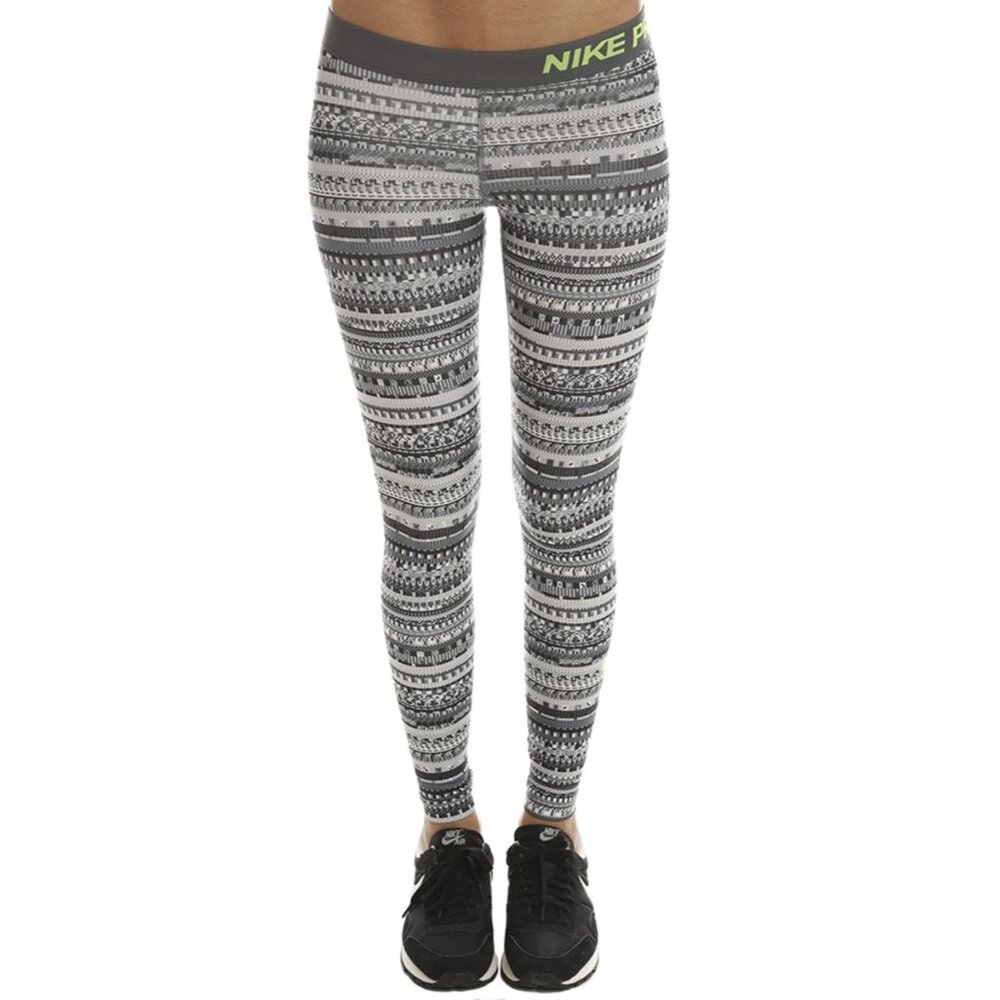 Nike Pro Dri-FIT Womens Leggings S neon green grey